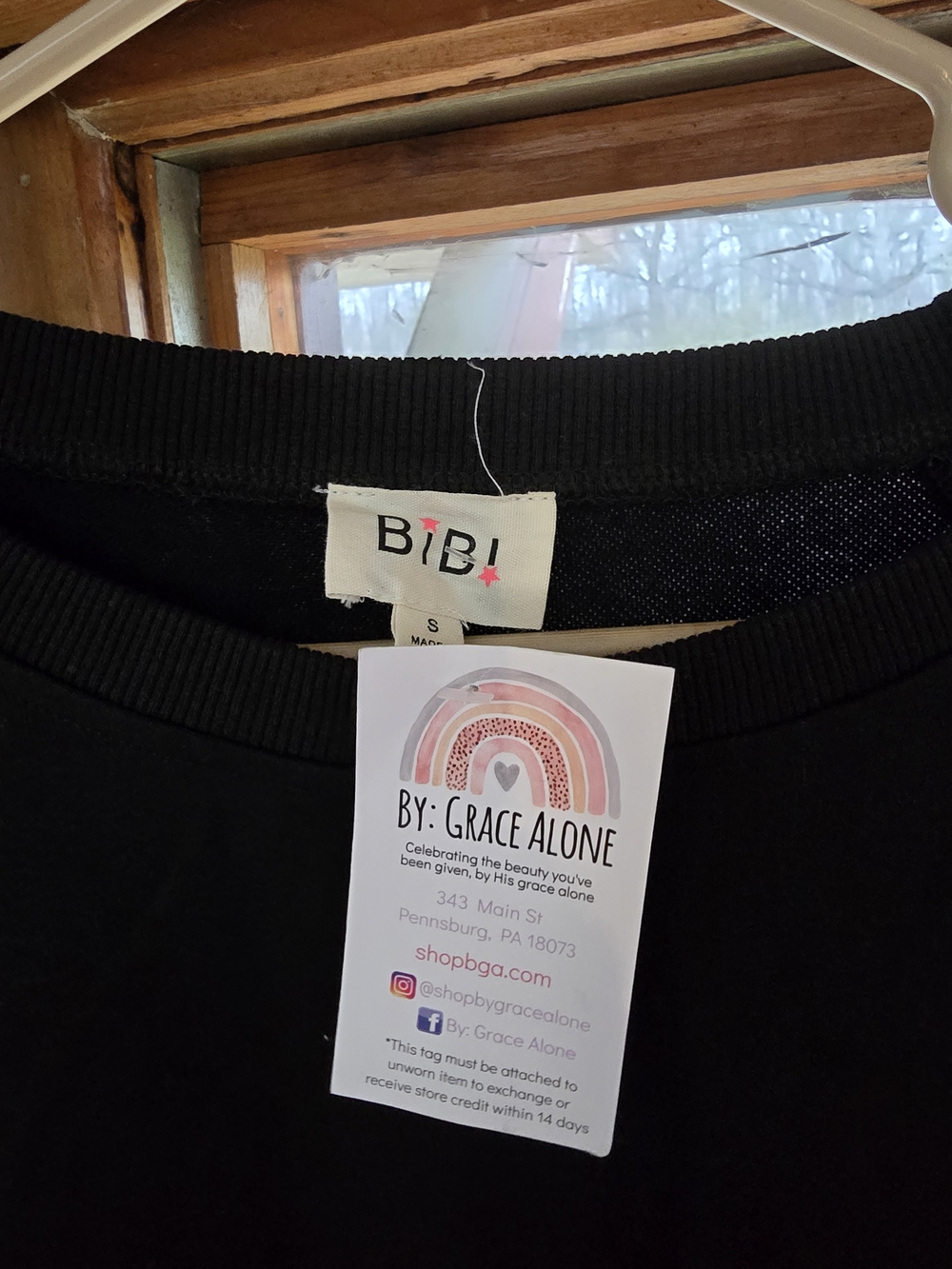 BiBi Black Crewneck Top